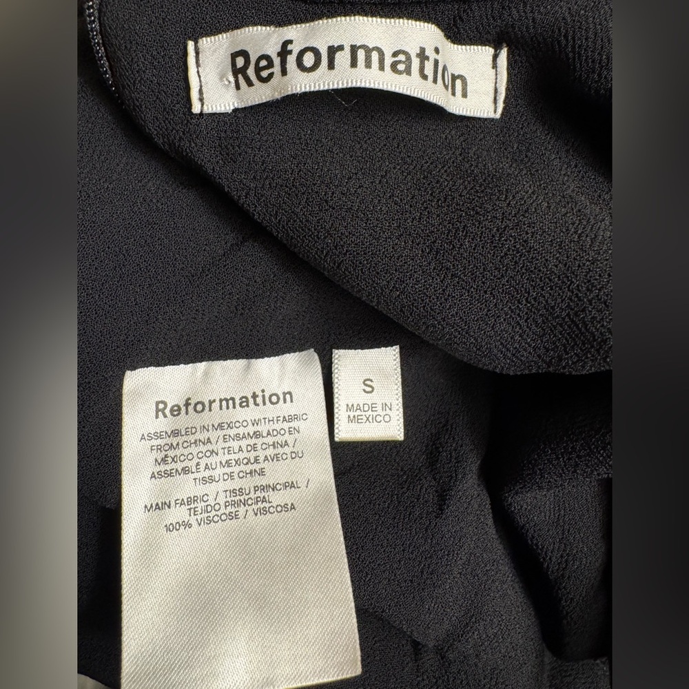 Reformation Otessa Black Wrap Mini Dress - Picture 8 of 8